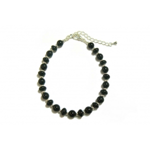 Onyx Bracelet - Black Rondelle And Round Beads